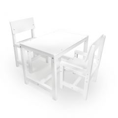 Детский растущий комплект стол и два стула  Я САМ "Лофт" (Белый, Белый) в Белоярском - beloyarskiy.mebel24.online | фото 2