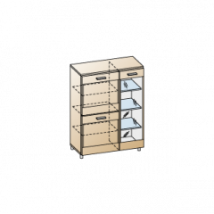 Гостиная Камелия Композиция 12 (Гикори Джексон темный комбинированный) в Белоярском - beloyarskiy.mebel24.online | фото 8