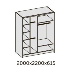 ИННЭС-5 Шкаф-купе 2-х дв. 2000 (2дв. Ф4 - венге вставка зеркало) в Белоярском - beloyarskiy.mebel24.online | фото 2