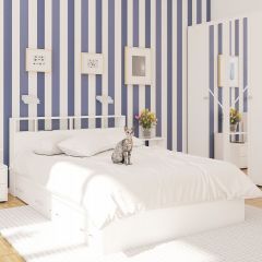 Камелия спальня № 7 Кровать 900 + Стол косметический + Зеркало + Комод, цвет белый, сп.м. 900х2000 мм., б/м, основание есть в Белоярском - beloyarskiy.mebel24.online | фото 5
