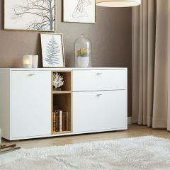 ЛАНС Комод К101 (дуб бунратти/белый) в Белоярском - beloyarskiy.mebel24.online | фото