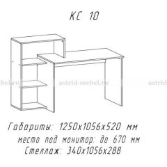 Компьютерный стол №10 (Анкор белый) в Белоярском - beloyarskiy.mebel24.online | фото