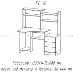 Компьютерный стол №16 (Анкор темныйанкор темный) в Белоярском - beloyarskiy.mebel24.online | фото