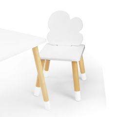 Комплект детской мебели стол и два стула Облачко (Белый/Белый/Береза) в Белоярском - beloyarskiy.mebel24.online | фото