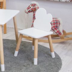 Комплект детской мебели стол и два стула Облачко (Белый/Белый/Береза) в Белоярском - beloyarskiy.mebel24.online | фото 3