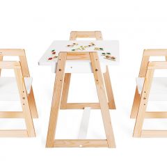 Комплект детской мебели стол и  два стула Я САМ "Лофт-Дуо" (Белый) в Белоярском - beloyarskiy.mebel24.online | фото