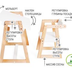 Комплект детской мебели стол и  два стула Я САМ "Лофт-Дуо" (Белый) в Белоярском - beloyarskiy.mebel24.online | фото 3