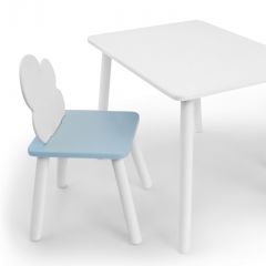 Комплект детской мебели стол и стул Облачко (Белый/Голубой/Белый) в Белоярском - beloyarskiy.mebel24.online | фото