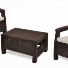 Комплект мебели Корфу Уикенд (Corfu Weekend) коричневый - серо-бежевый * в Белоярском - beloyarskiy.mebel24.online | фото
