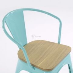 Кресло Barneo N-245 Tolix style Wood  (RAL6027 бирюзовый) в Белоярском - beloyarskiy.mebel24.online | фото 3