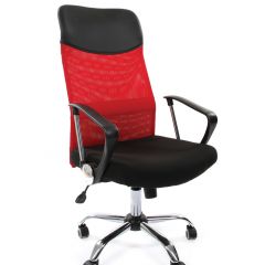 Кресло для руководителя CHAIRMAN 610 N (15-21 черный/сетка красный) в Белоярском - beloyarskiy.mebel24.online | фото