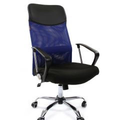Кресло для руководителя CHAIRMAN 610 N (15-21 черный/сетка синий) в Белоярском - beloyarskiy.mebel24.online | фото 1