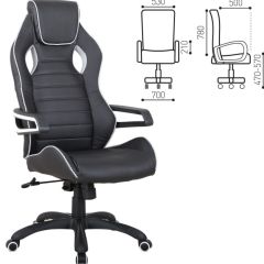 Кресло компьютерное BRABIX "Techno Pro GM-003" (черное/серое, вставки серые) 531814 в Белоярском - beloyarskiy.mebel24.online | фото 2