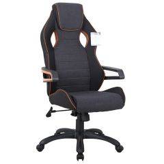 Кресло компьютерное BRABIX Techno Pro GM-003 (ткань черное/серое, вставки оранжевые) 531813 в Белоярском - beloyarskiy.mebel24.online | фото 1