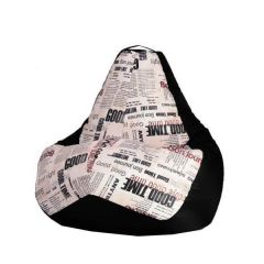 Кресло-мешок XL Газета-Black в Белоярском - beloyarskiy.mebel24.online | фото