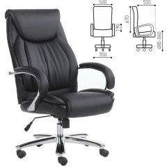 Кресло офисное BRABIX "Advance EX-575" (хром/экокожа/черное) 531825 в Белоярском - beloyarskiy.mebel24.online | фото 1