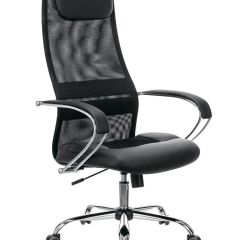 Кресло офисное BRABIX PREMIUM "Stalker EX-608 CH" (хром, ткань-сетка/кожзам, черное) 532091 в Белоярском - beloyarskiy.mebel24.online | фото