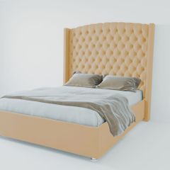 Кровать Берлин ЛЮКС с ПМ 800 (экокожа бежевая) в Белоярском - beloyarskiy.mebel24.online | фото