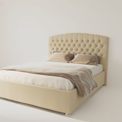 Кровать Берлин с ПМ 1200 (экокожа бежевая) в Белоярском - beloyarskiy.mebel24.online | фото 4