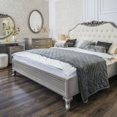 Кровать Мокко 1600 с мягким изголовьем + основание (серый камень) в Белоярском - beloyarskiy.mebel24.online | фото