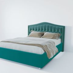 Кровать Нягань с ПМ 1200 (велюр бирюзовый) в Белоярском - beloyarskiy.mebel24.online | фото 2