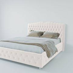 Кровать Нягань с ПМ 800 (экокожа белая) в Белоярском - beloyarskiy.mebel24.online | фото 2