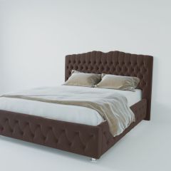 Кровать Нягань с ПМ 800 (экокожа коричневая) в Белоярском - beloyarskiy.mebel24.online | фото 2