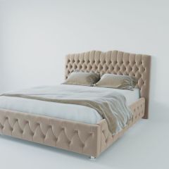 Кровать Нягань с ПМ 900 (велюр светло-серый) в Белоярском - beloyarskiy.mebel24.online | фото 2