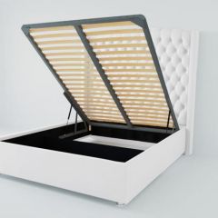 Кровать Берлин ЛЮКС с ПМ 1200 (экокожа белая) в Белоярском - beloyarskiy.mebel24.online | фото