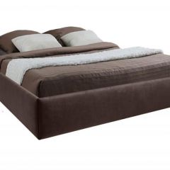 Кровать Подиум с ПМ 800 (экокожа коричневая) в Белоярском - beloyarskiy.mebel24.online | фото 2