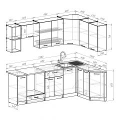 Кухонный гарнитур Лариса прайм 5 2300х1500 мм в Белоярском - beloyarskiy.mebel24.online | фото 2