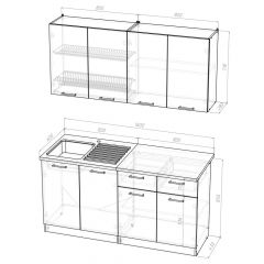 Кухонный гарнитур Лариса стандарт 2 1600 мм в Белоярском - beloyarskiy.mebel24.online | фото 2