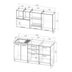 Кухонный гарнитур Лариса стандарт 4 1600 мм в Белоярском - beloyarskiy.mebel24.online | фото 2