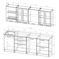 Кухонный гарнитур Лоретта компакт 2200 мм в Белоярском - beloyarskiy.mebel24.online | фото 2