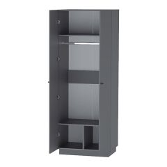 Квадро ШК-1 Шкаф 2дв. (ЛДСП графит) в Белоярском - beloyarskiy.mebel24.online | фото 2