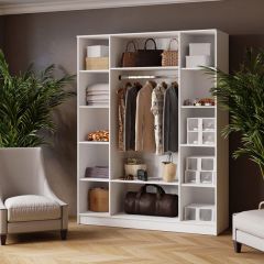 ЛАРС Шкаф комбинированный 1,6 с зеркалом Белый в Белоярском - beloyarskiy.mebel24.online | фото 2