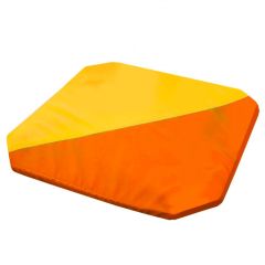 Мат гимнастический 1,3x1,3x0,05м складной скошенные углы цв.оранжевый-желтый в Белоярском - beloyarskiy.mebel24.online | фото 1