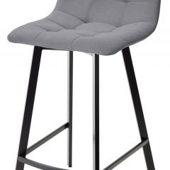 Полубарный стул CHILLI-QB SQUARE серый #27, велюр / черный каркас (H=66cm) М-City в Белоярском - beloyarskiy.mebel24.online | фото 1