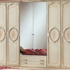 Шкаф 6-и дверный с зеркалами (01.146) Роза (беж) в Белоярском - beloyarskiy.mebel24.online | фото 1