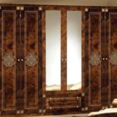 Шкаф 6-и дверный с зеркалами (02.146) Рома (орех) в Белоярском - beloyarskiy.mebel24.online | фото