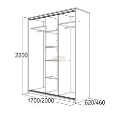 МИРАЖ 17.1 (620) 1 зеркало Шкаф для платья и белья в Белоярском - beloyarskiy.mebel24.online | фото 5