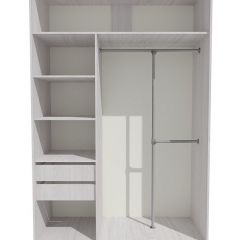 Шкаф-купе 1300 серии SILVER S3+S4+B2+PL4 (2 ящика+F обр.штанга) профиль «Серебро» в Белоярском - beloyarskiy.mebel24.online | фото 2