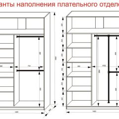 Шкаф-купе 1400 серии SOFT D8+D2+B2+PL4 (2 ящика+F обр.штанга) профиль «Графит» в Белоярском - beloyarskiy.mebel24.online | фото 7