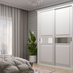 Шкаф-купе 1500 серии NEW CLASSIC K2+K2+B2+PL2(2 ящика+1 штанга+1 полка) профиль «Капучино» в Белоярском - beloyarskiy.mebel24.online | фото