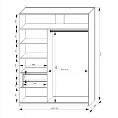 Шкаф-купе 1500 серии NEW CLASSIC K3+K3+B2+PL1 (2 ящика+1 штанга) профиль «Капучино» в Белоярском - beloyarskiy.mebel24.online | фото 3