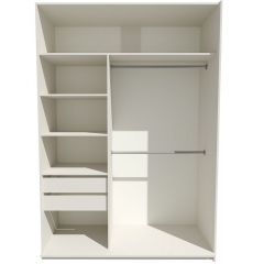 Шкаф-купе 1600 серии SOFT D6+D6+B2+PL3 (2 ящика+2штанги) профиль «Капучино» в Белоярском - beloyarskiy.mebel24.online | фото 2