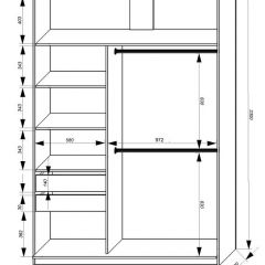 Шкаф-купе 1600 серии SOFT D8+D2+B2+PL4 (2 ящика+F обр.штанга) профиль «Графит» в Белоярском - beloyarskiy.mebel24.online | фото 2