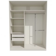 Шкаф-купе 1700 серии NEW CLASSIC K4+K4+B2+PL4 (2 ящика+F обр. штанга) профиль «Капучино» в Белоярском - beloyarskiy.mebel24.online | фото 2