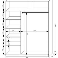 Шкаф-купе 1800 серии SOFT D1+D3+B2+PL1 (2 ящика+1штанга) профиль «Графит» в Белоярском - beloyarskiy.mebel24.online | фото 3