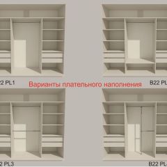 Шкаф-купе 2100 серии SOFT D5+D5+D5+B22+PL4 (по 2 ящика лев/прав+2штанги) профиль «Графит» в Белоярском - beloyarskiy.mebel24.online | фото 4